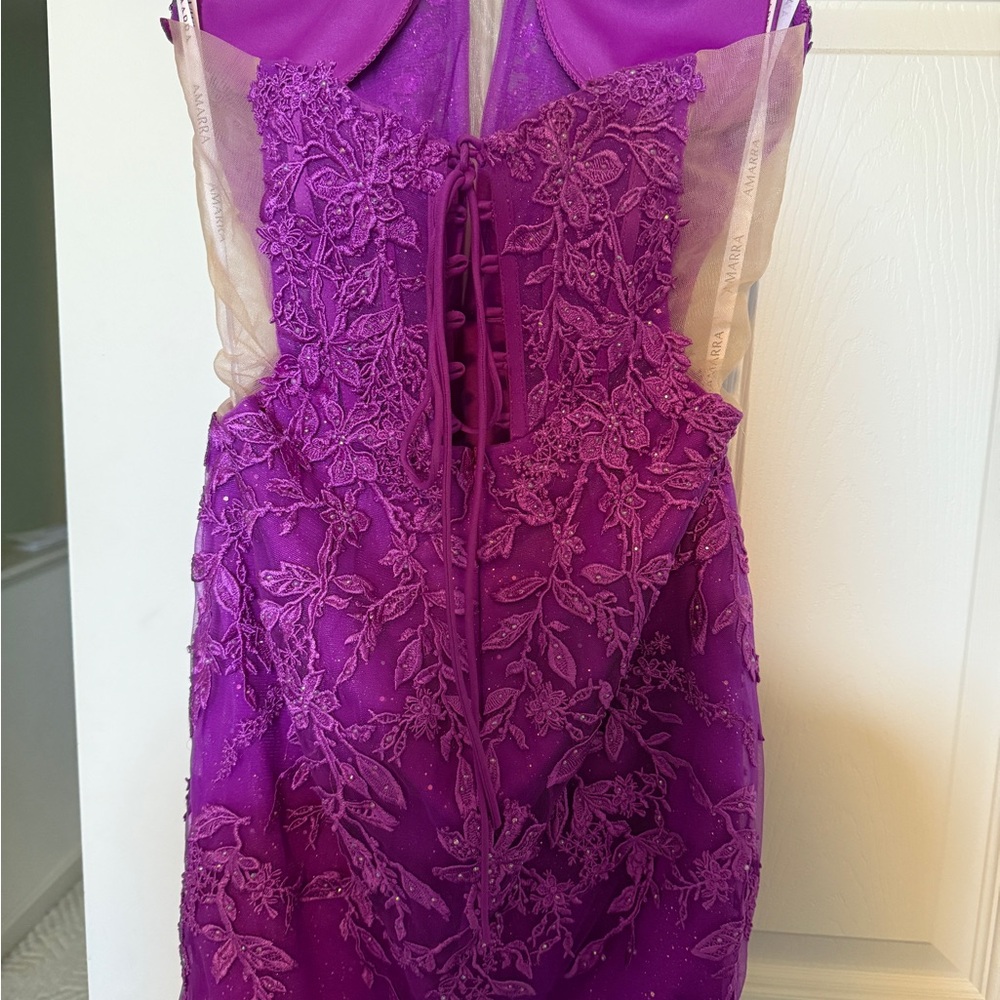 Chic Purple Strapless Mini Homecoming Dress - Picture 3 of 4